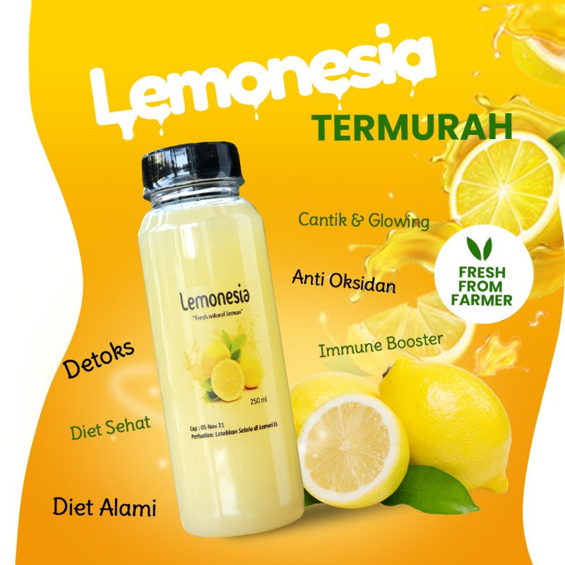 

Sari Lemon LEMONESIA 250 ML 100% Murni, TERMURAH!! untuk Program Diet