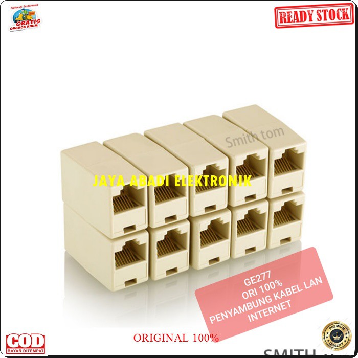 G277 BARREL RJ45 SOCKET SAMBUNGAN PENYAMBUNG DUA KABEL KABEL LAN KOMPUTER LAPTOP INTERNET CONEECTOR SAMBUNG CABLE UTP JARINGAN PERANGKAT KONEKTOR ELEKTRONIK SPLITTER SELECTOR ADAPTER PENGHUBUNG PENAMBAH JACK ORIGINAL ALAT HARGA SATUAN