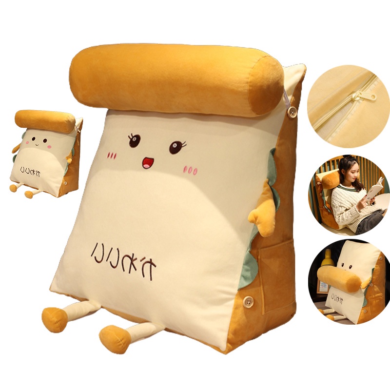 Cartoon Bread Fruit Animal Triangle Pillow Removable Washable Plush Stuffed Pillow Sofa Cushion Anti-extrusion Not Deformed Gift