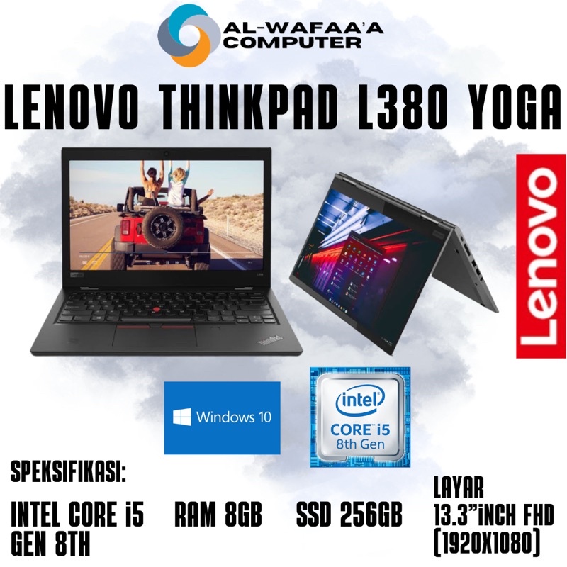 LAPTOP LENOVO THINKPAD CORE I5 YOGA L380 RAM 8GB SSD 256GB