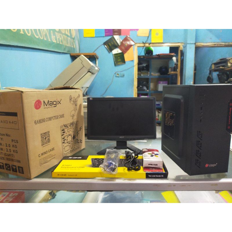 Paket Komputer Fullset Core2Duo Ram Ddr3 4Gb SSD 240GB LCD 16&quot; WIDE