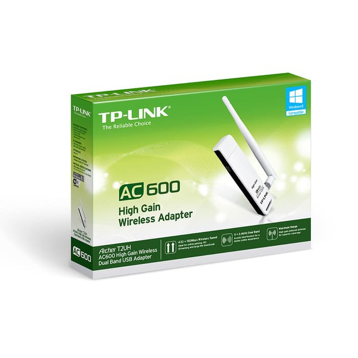 TP Link AC600 High Gain Wireless Dual Band USB Adapter TL-T2UH