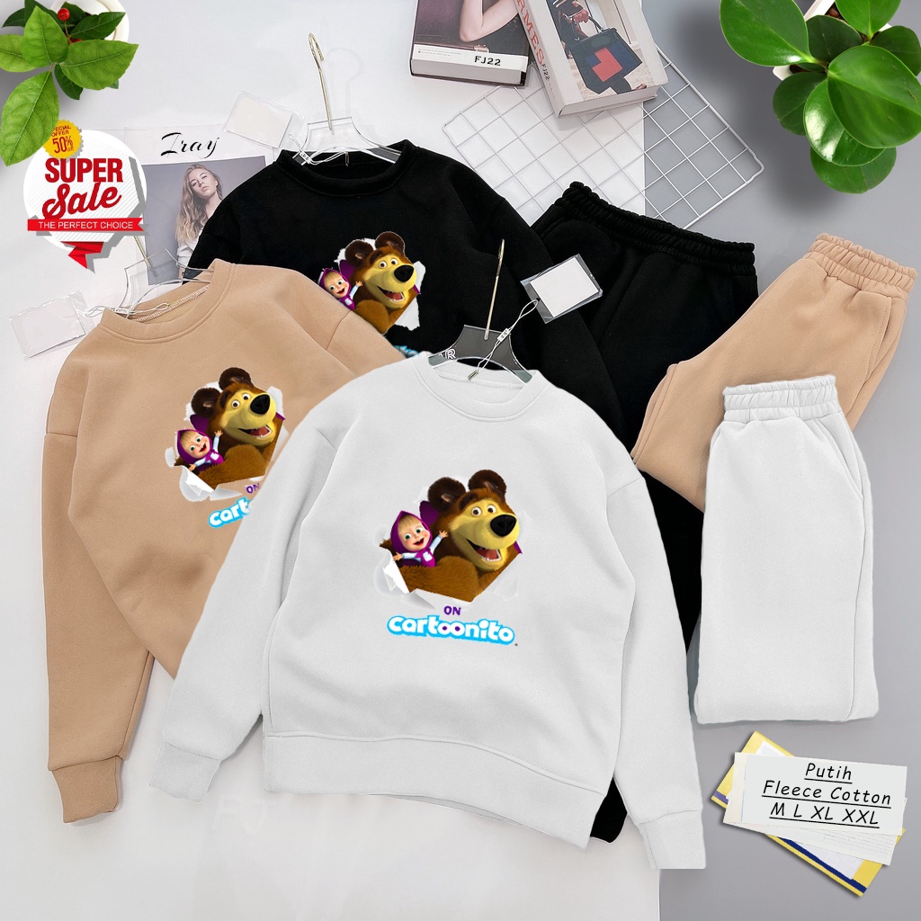 🅳🅵 Sweater Masha And The Bear | Sweter Pria &amp; Wanita | Dhea Fashion