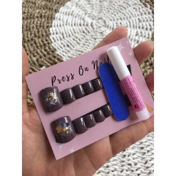 fake nails kaki / kuku palsu kaki