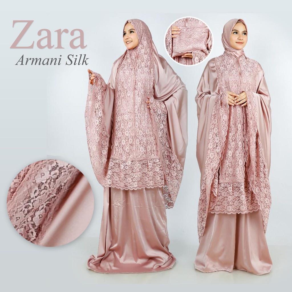 WARNA CANTIK Mukena Zara Silk Armani Mukena 2in1 Premium