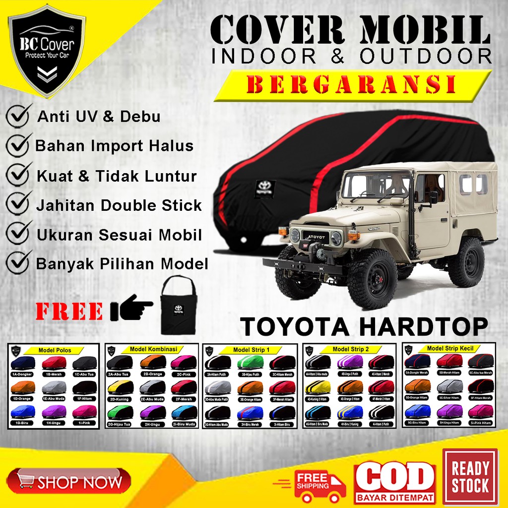 Body Cover Mobil Toyota Hardtop / Sarung Mobil Hartop / Selimut Mantel Pelindung Jas Mantol Kerudung Jas Tutup Mobil Hardtop Outdoor