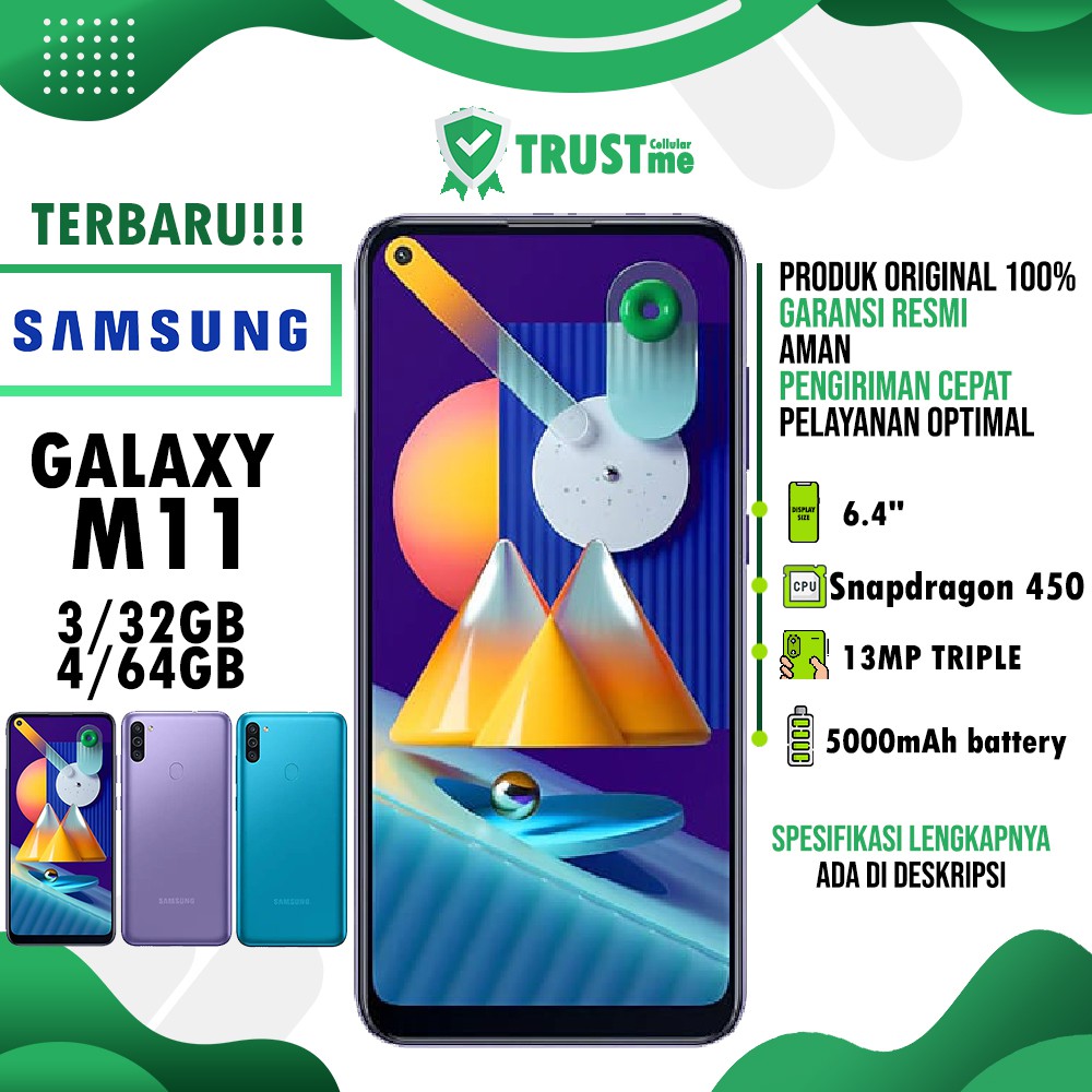Samsung Galaxy M11 4/64GB RAM 4 ROM 64 Garansi Resmi