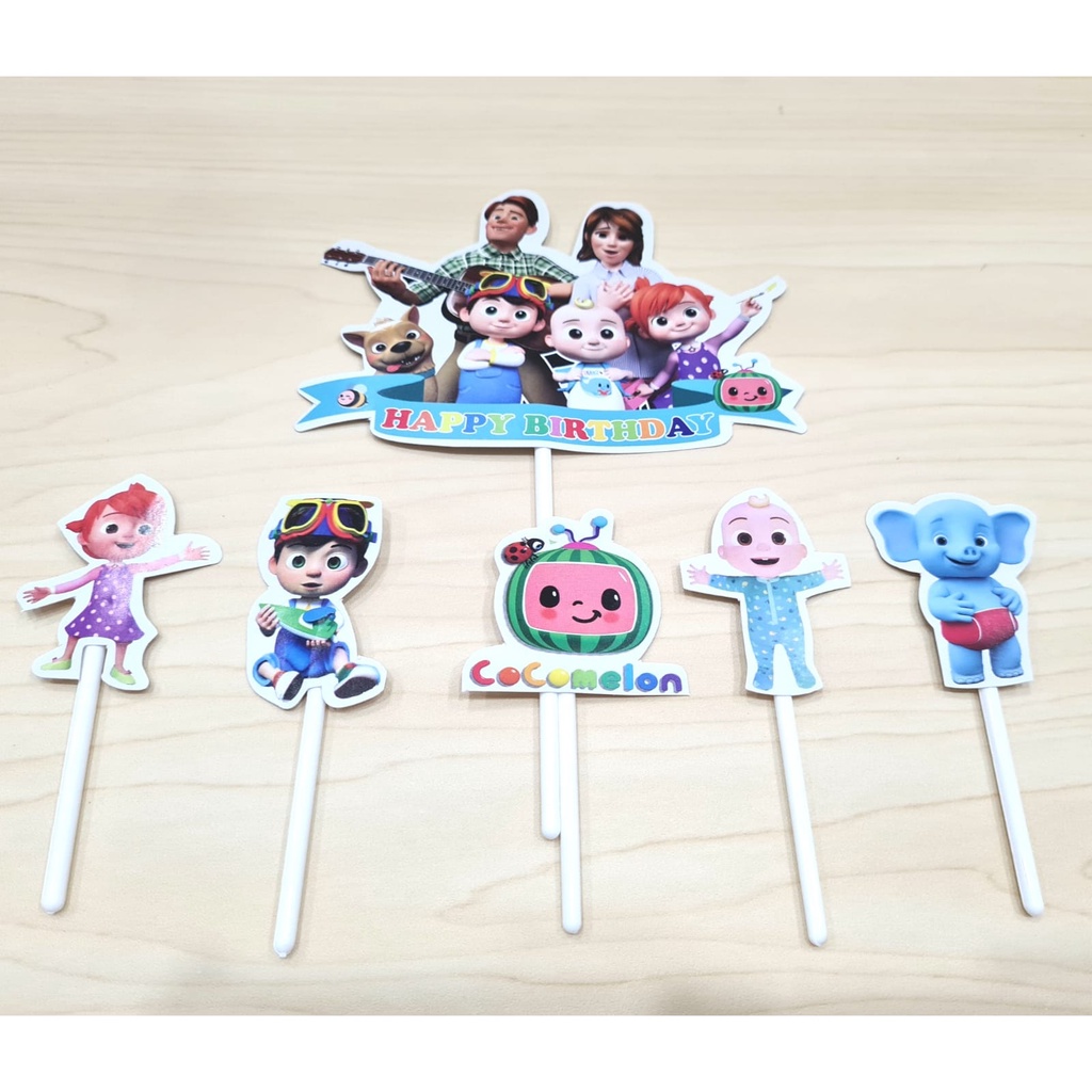 Cake Topper COCO MELON Isi 6 Pcs