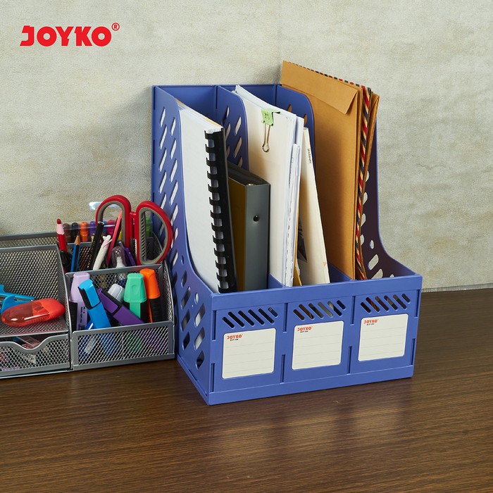 Box File Keranjang Plastik Rakit 3 Susun Joyko BOF-3BE Blue Biru