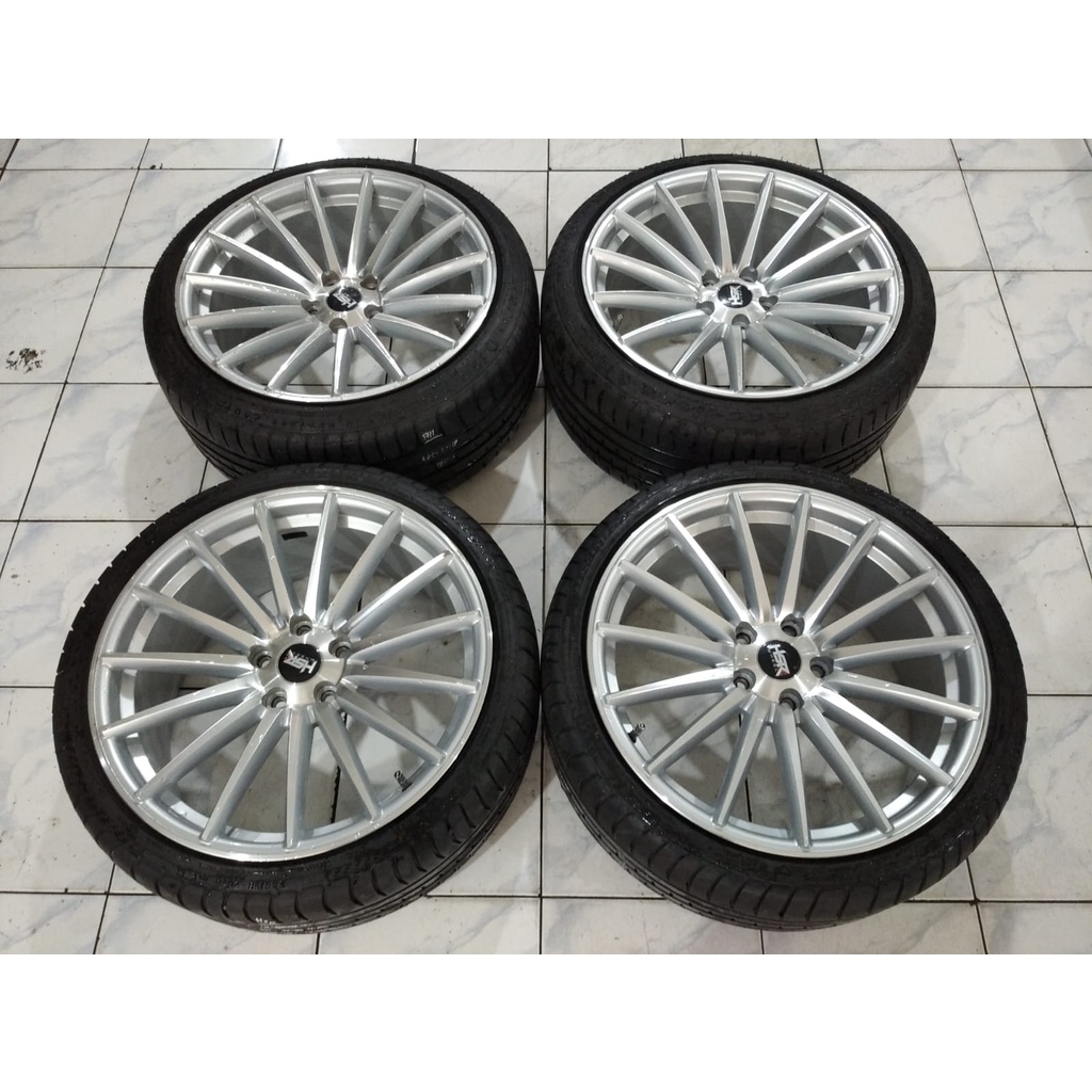 VELG MOBIL COPOTAN BEKAS HSR TSUKUBA RING 19 LEBAR 8,5 DAN 9,5 PCD 5X114,3 ET 40 DAN 45 + BAN ACCELE