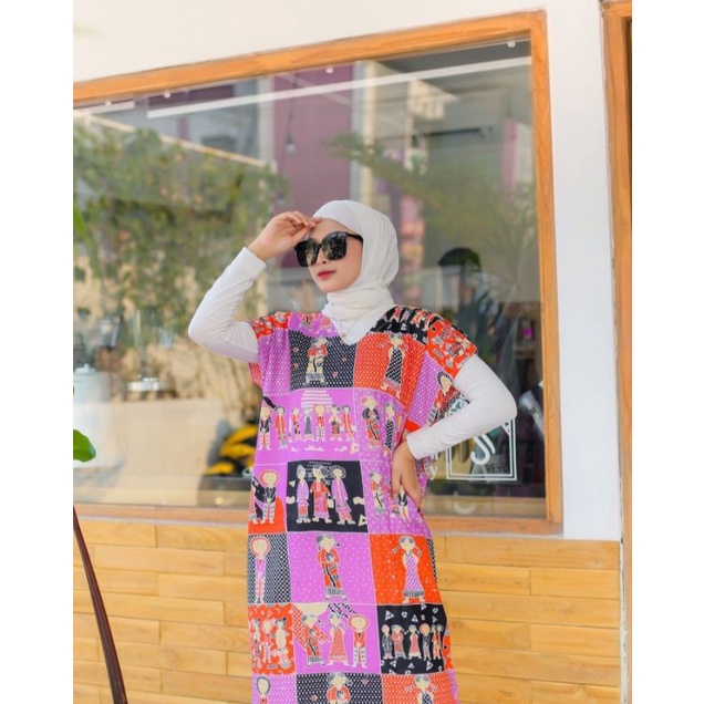 Daster wanita motif mbok jamu/ Daster lowo motif mbok jamu