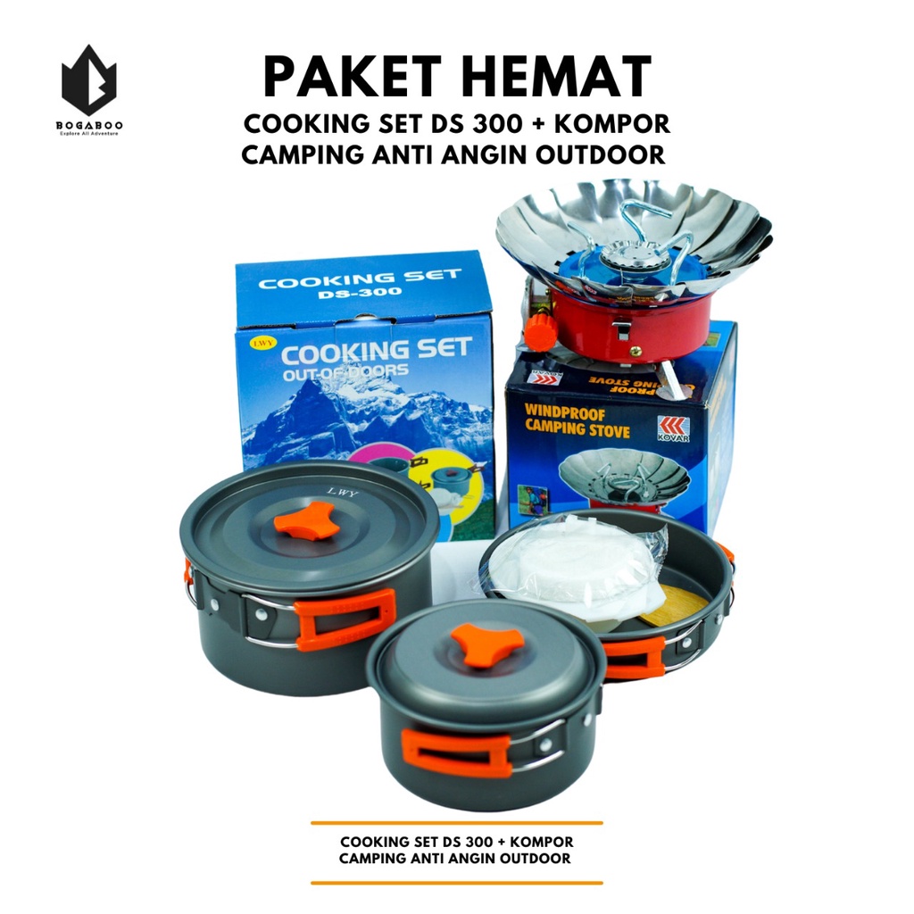 Paket Hemat Cooking Set DS 300 + Kompor Mawar - Paket Nesting Set