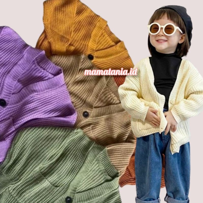 Cardigan Rajut Anak Perempuan 2-5 tahun / Sweater Rajut Cardigan Anak Premium