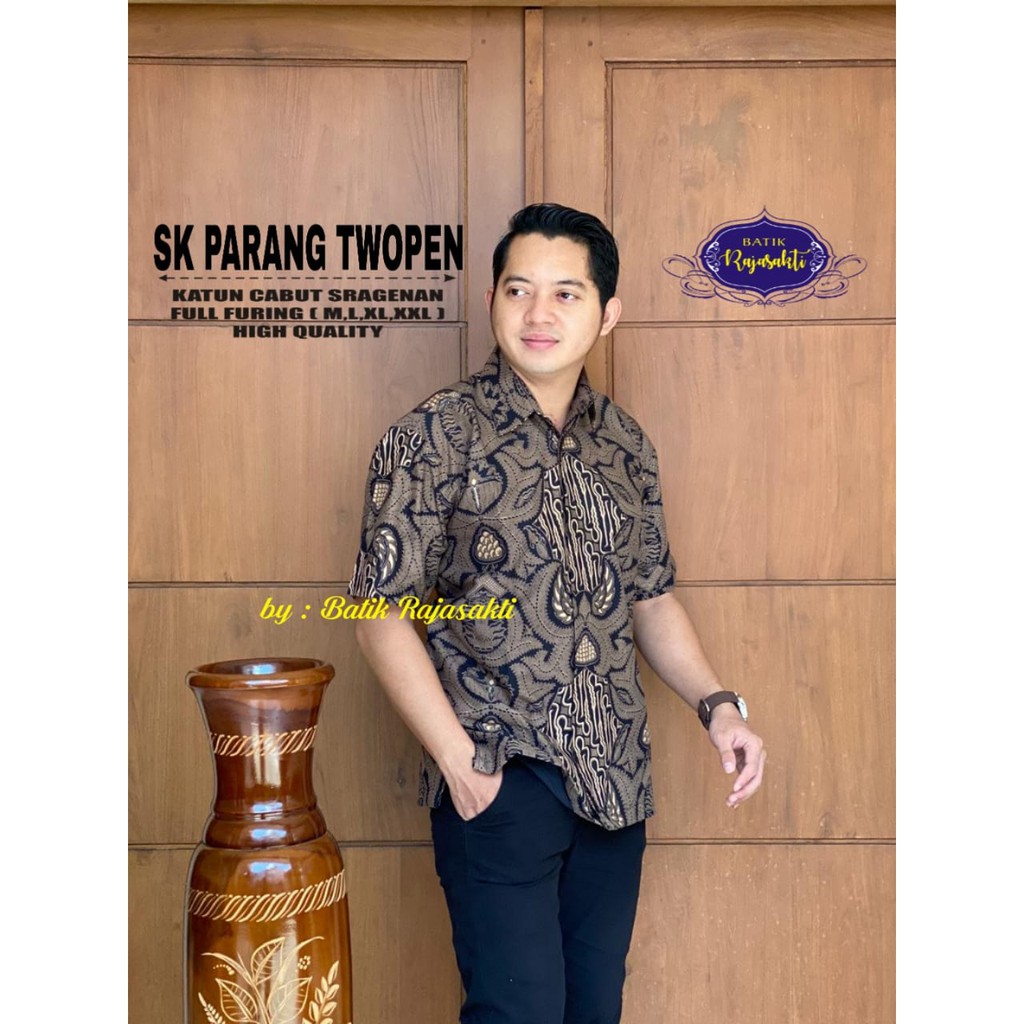 SK PARANG 2 RAJASAKTI KEMEJA BATIK SOLO PRIA LENGAN PENDEK LAPIS FURING ATASAN BATIK PREMIUM MODERN KATUN HALUS BAHUWIRYA  BANAMITRA BANAMITRA PUTIH BANGSAWAN BAYU PUTRA BERLIAN BIRU BHARATAYUDA BIMASENA BIRENDRA BIRU INDAH BRAHMAKERTA BRAHMAKERTA MERAH