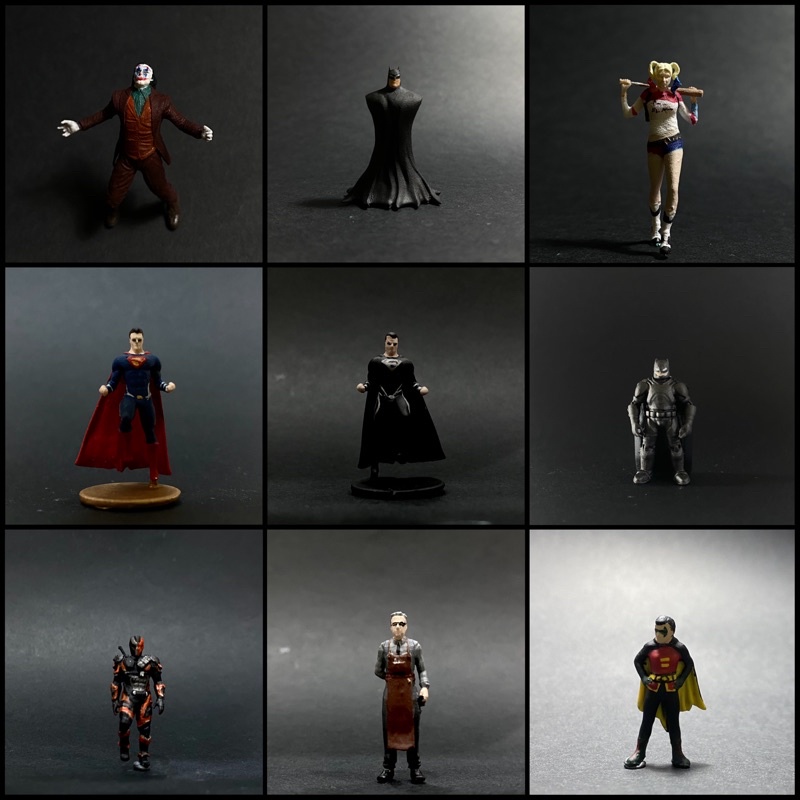 Batman Joker Harley Quinn Figure 1/64 Scale Figure cocok untuk diecast Batmobile