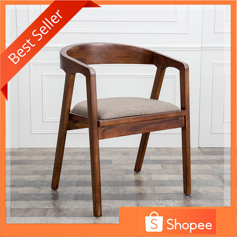 Kursi Makan Modern Jati Jok Kain