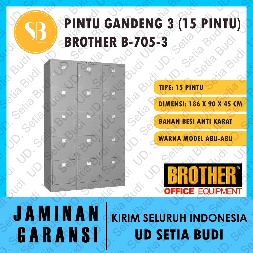 

Loker Pintu Lemari Locker (15 Pintu) Brother B-705-3