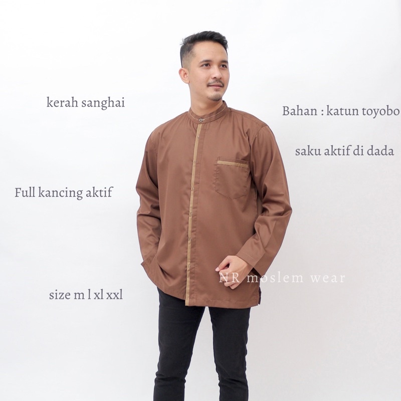 BAJU KOKO WARNA LENGAN PANJANG ARRAHMAN ( kode k23 )