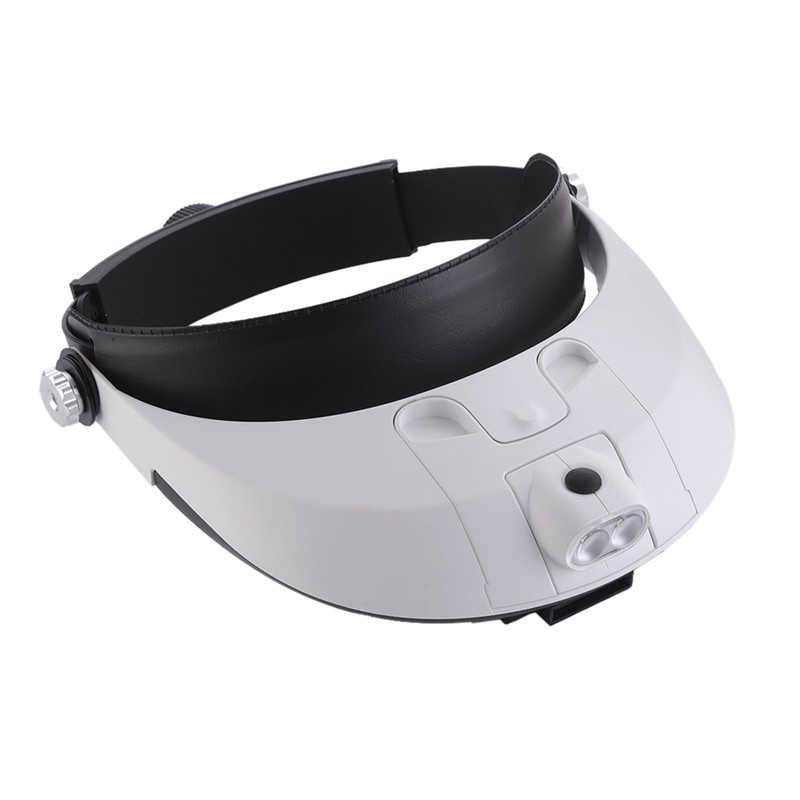 COVID 001G Magnifier Lup Luv Kacapembesar Kaca Pembesar Topi LED