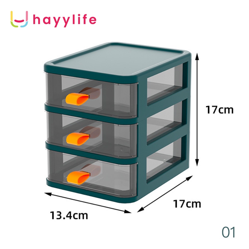 Sooka Kotak Penyimpanan Desktop Transparan - laci kecil laci penyimpanan alat tulis HL-AGB599