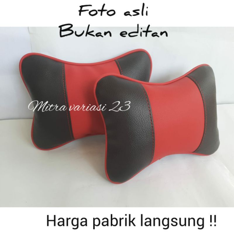 Bantal mobil kulit sintetis  / sandaran kepala kulit sintetis / bantal mobil micro fiber