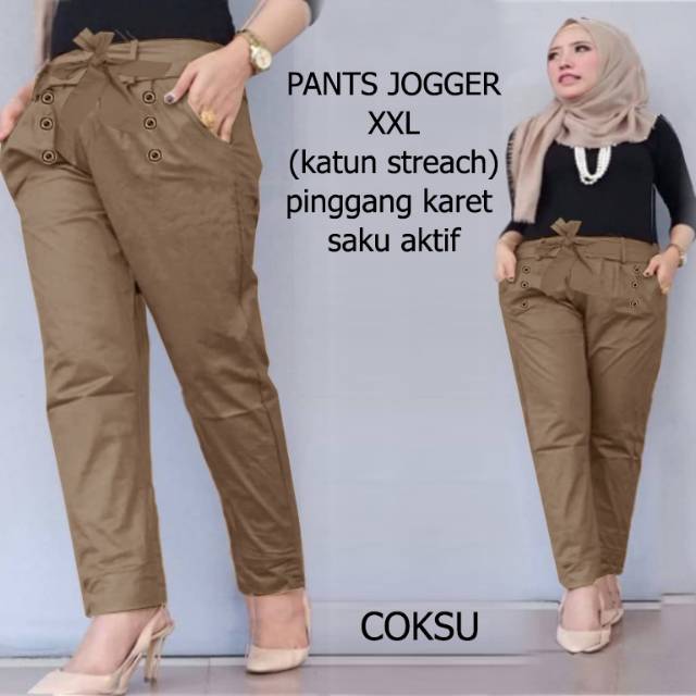 pants jogger XXL, celana, celana jogger, celana Jumbo, jogger jumbo, celana kekinian, celana bahan