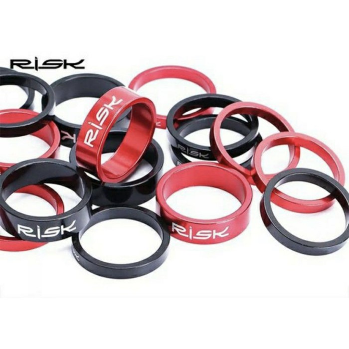 Ring Spacer RISK 5 mm 10 mm Alloy Ring Fork Headset Stem - Hitam 1 cm