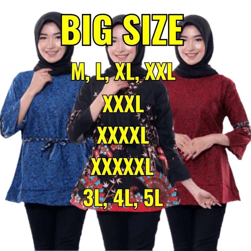 atasan jumbo ld 130 | batik wanita | atasan wanita kekinian | baju batik jumbo wanita ld 130