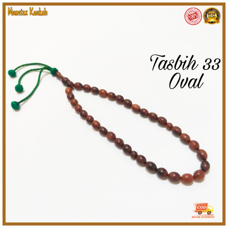 Tasbih koka kaukah 33 oval rumbai hijau original kokka kauka kaokah kaoka