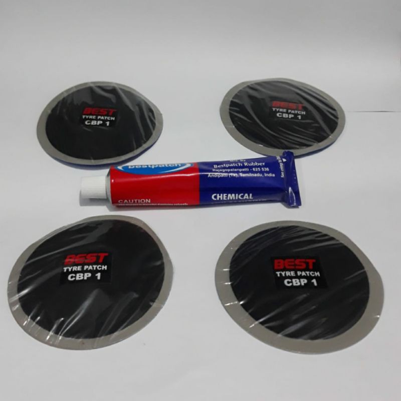 CBP - Bestpatch - Karet tambal ban tubeless tip top tubeless CBP 1 4pc + lem 30ml