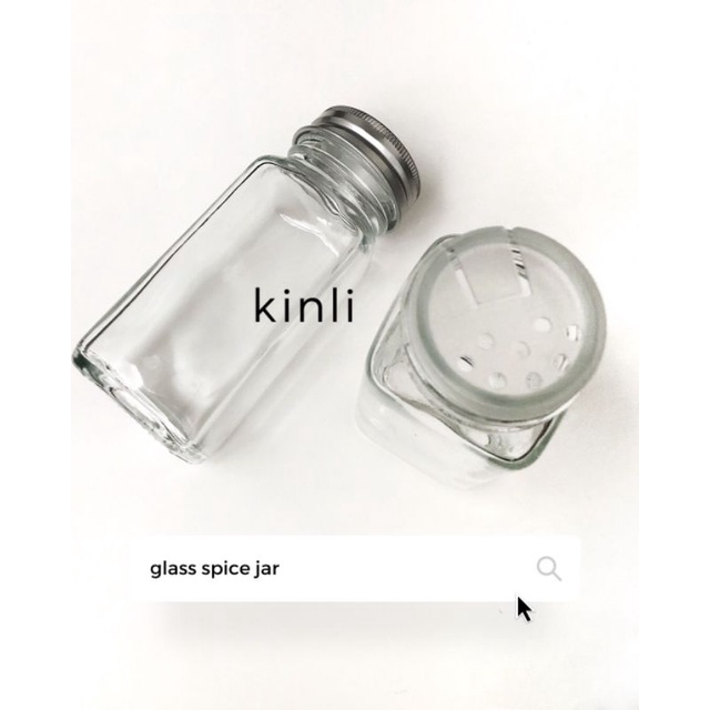 glass spice jar botol kaca bumbu rempah lada garam aluminium lid