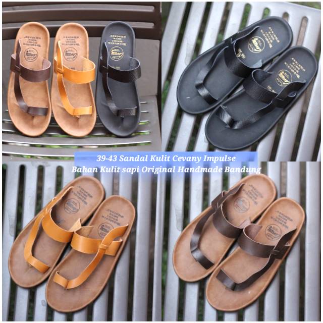 Sendal Gunung  Pria Galeri Intan Bandung 39-43 Sandal Kulit Cevany Impulse Original Handmade Bandung