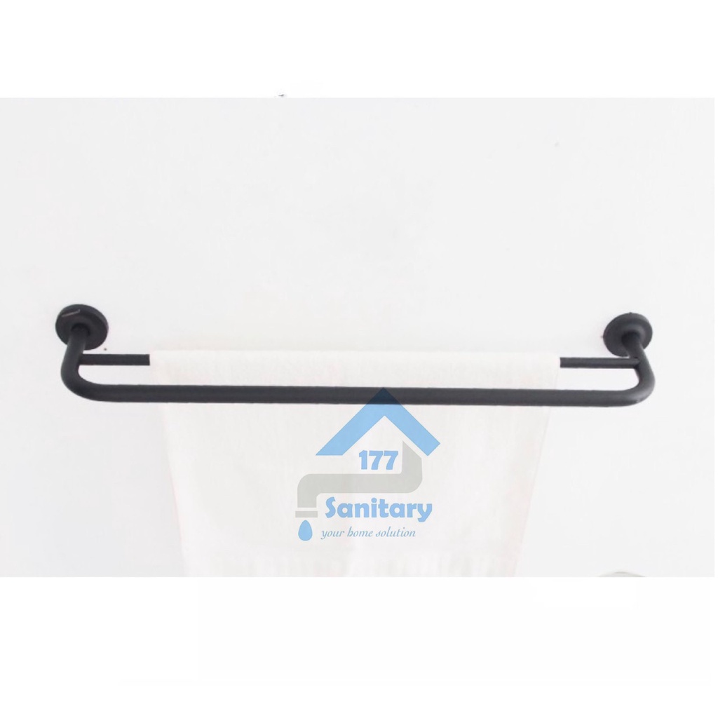 Rak Handuk 2 Susun Stainless 60cm HITAM 9602- Gantungan Tempat Handuk 60 Cm black towel rack