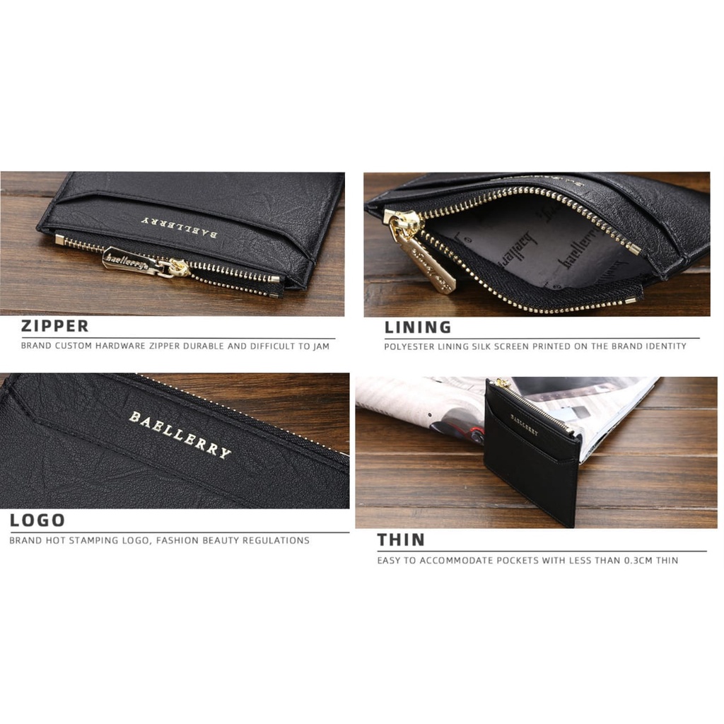 DOMPET KARTU BAELLERRY ORIGINAL WANITA KULIT HITAM CHIRONA WA275B5 PENDEK KECIL IMPORT BATAM MURAH