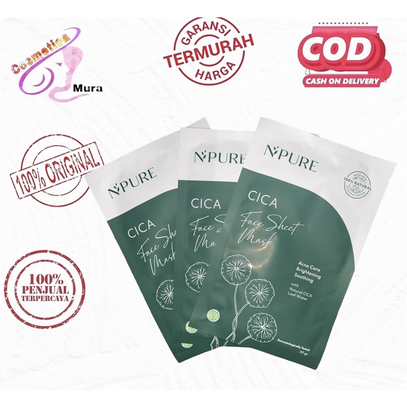nPure cica sheet mask - n pure cica masker tissue - NPURE Centella Asiatica Sheet Mask - 1ea | Masker Wajah