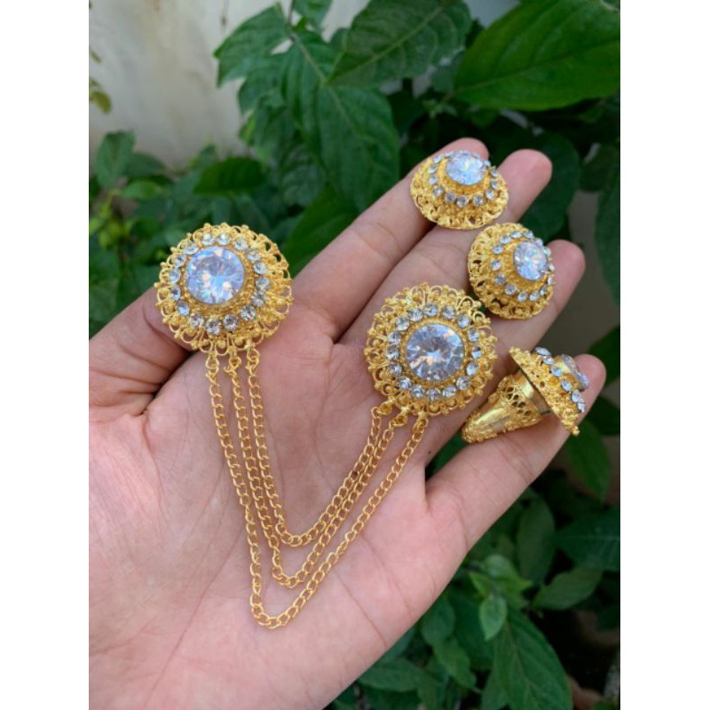 bros alpaka bali motif kancing bulat jumbo