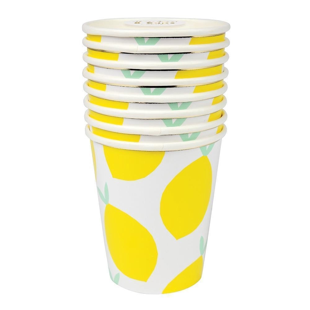 Lemon Foil Gold Yellow Tableware Decoration Paper Plates Cups Napkins Wedding Decorations Birthday Party