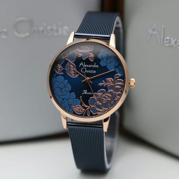 JAM TANGAN WANITA ALEXANDRE CHRISTIE AC 2853 AC2853 GREY BLACK ORIGINAL