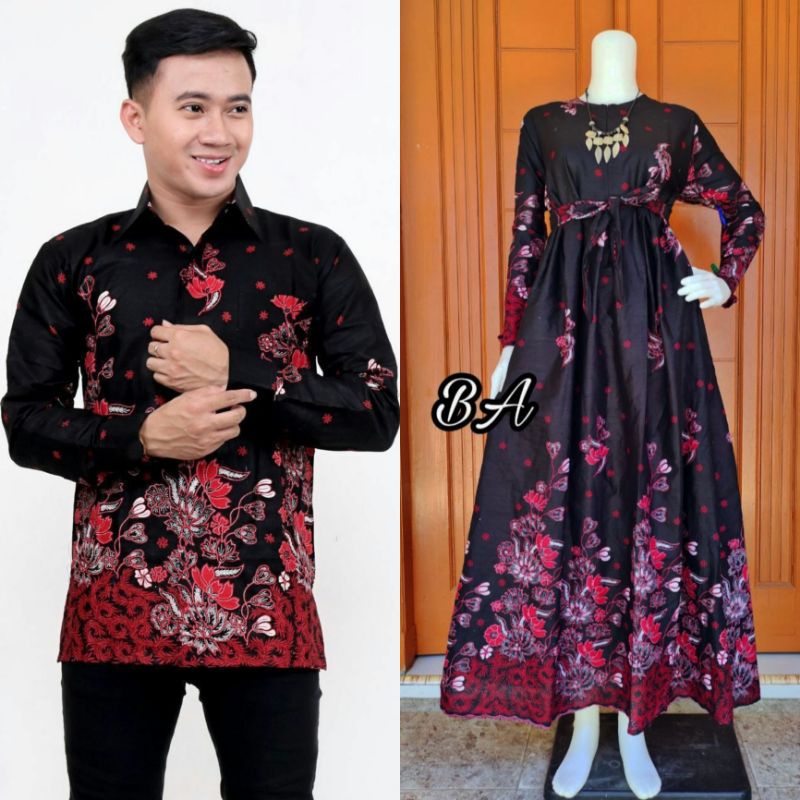 Maura Couple - Sania Ruffle Batik Couple GARANSI TERMURAH-Sakura merah