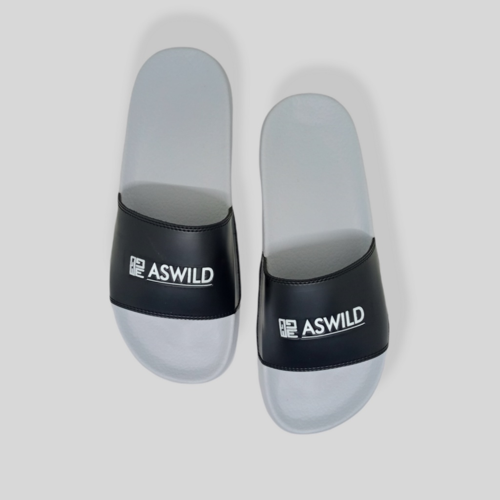 Sandal Pria Slide Aswild Store - Sandal Jarvis Black white