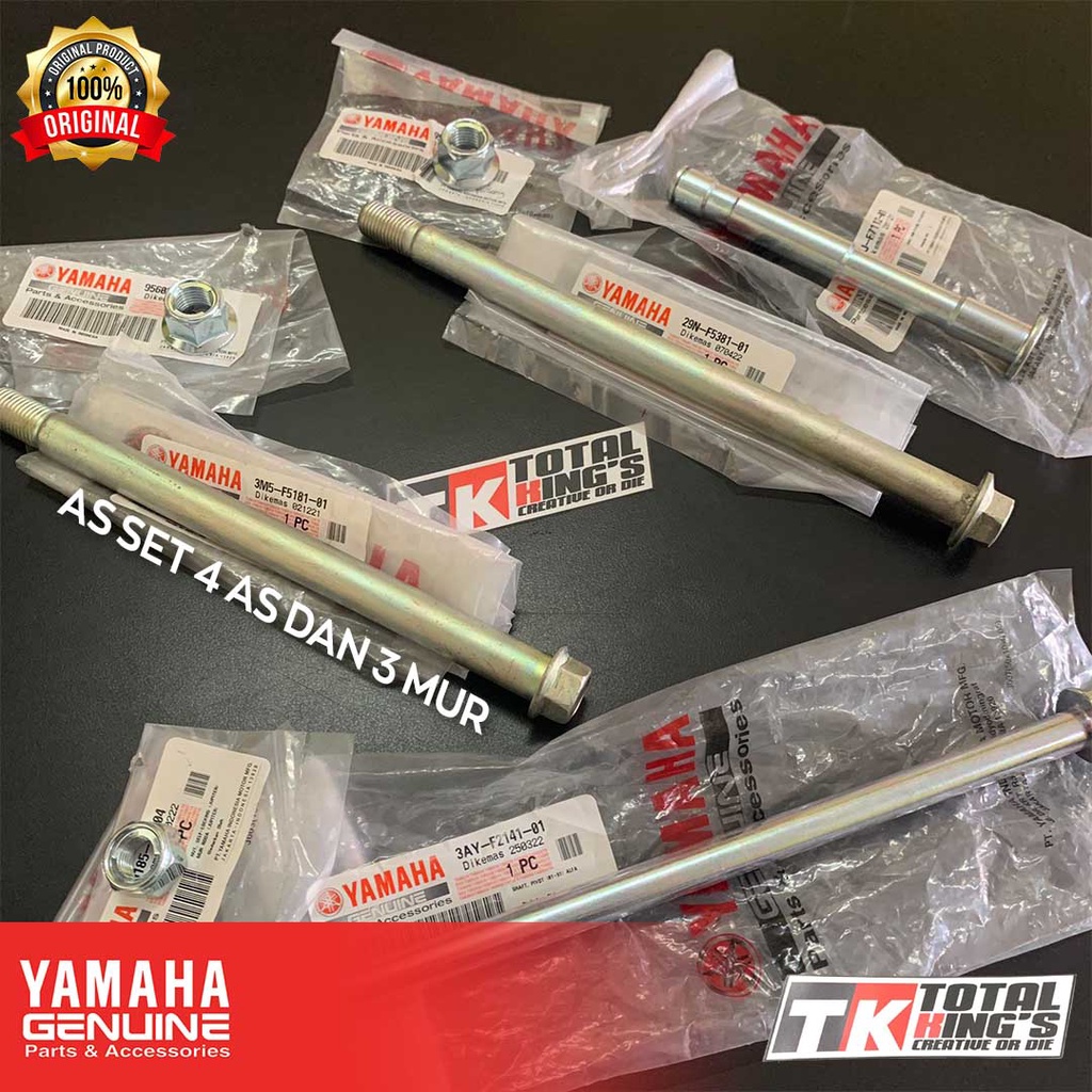 AS DAN MUR RODA DEPAN BELAKANG ARM DAN STANDAR RX KING RX S SPESIAL YT SET KOMPLIT ORIGINAL YAMAHA