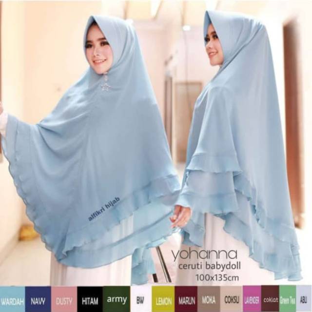 Jilbab khimar Syari jumbo Ceruty premium kode yohana