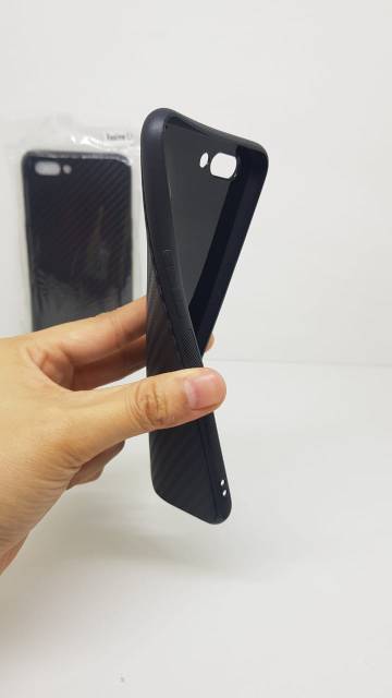 Soft Case Realme C1 6.2 inchi Black TPU Fiber Carbon Realme C1 Casing Realme C1 A1603