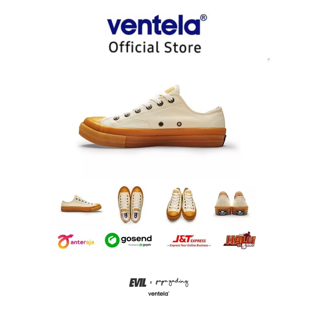 Sepatu Ventela BTS Low Natural Gum Sneakers Shoes Original Ventela
