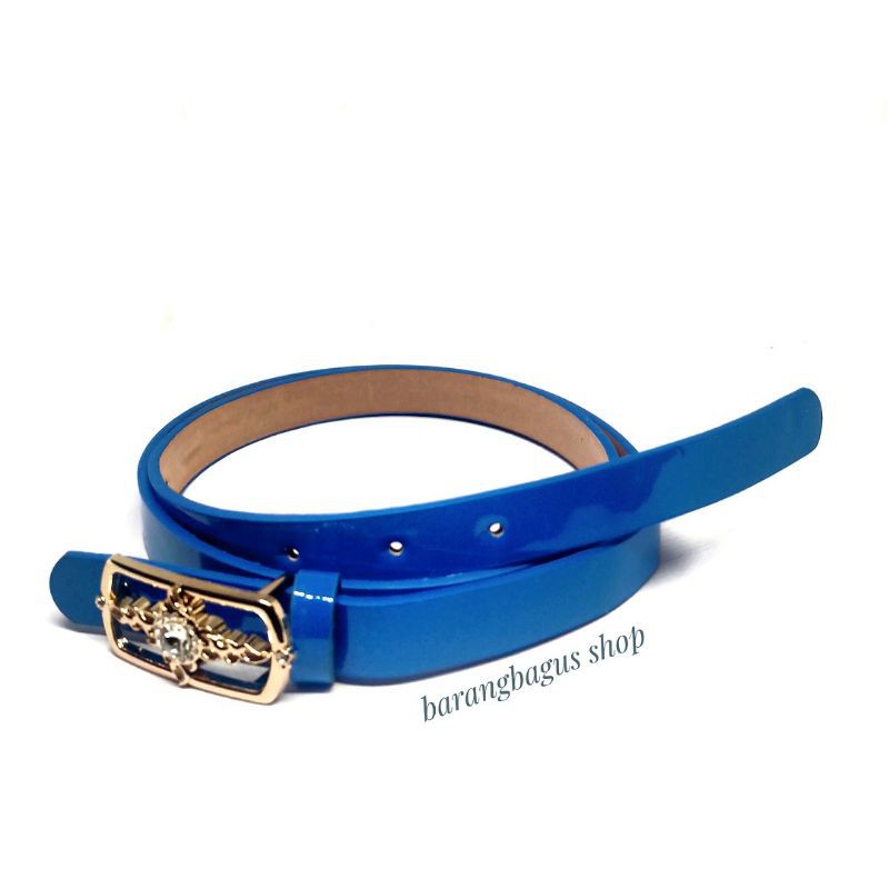 Ikat pinggang belt sabuk gesper kulit fiber wanita tanpa merk (code 002)