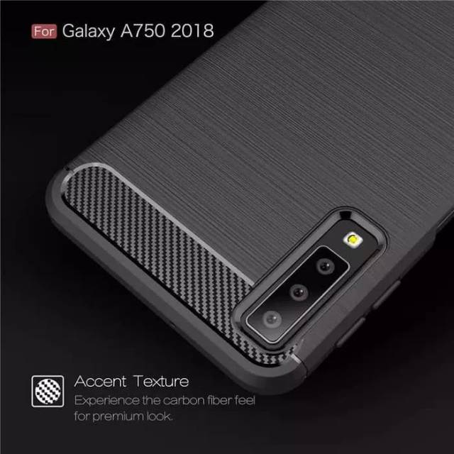 Silicon carbon fiber Samsung a7 2018 3 camera soft case cover casing