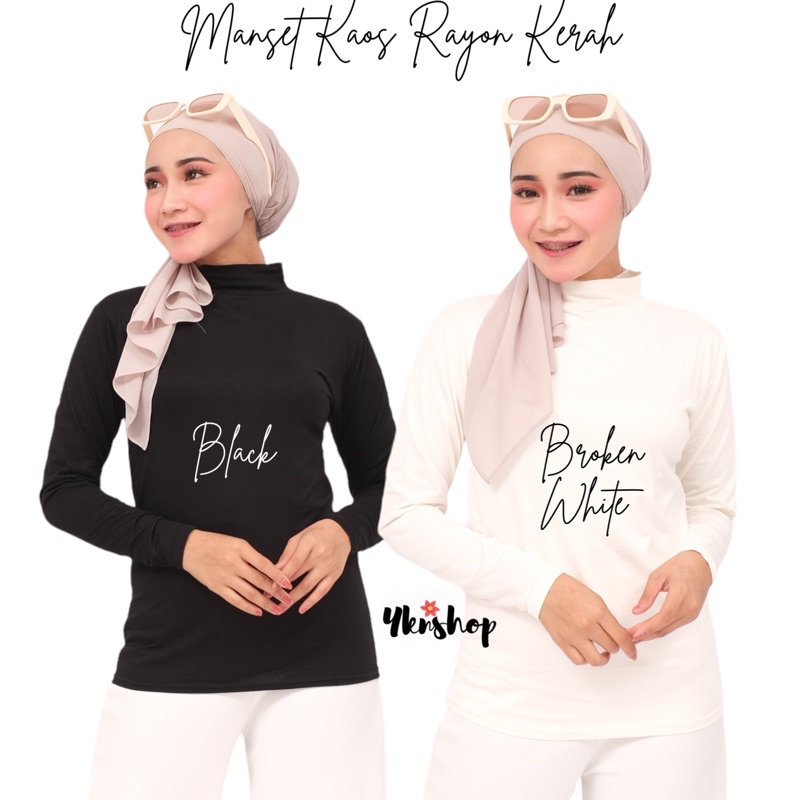 Manset Kaos Wanita Bahan Rayon Kerah size XL LD 86cm-95cm