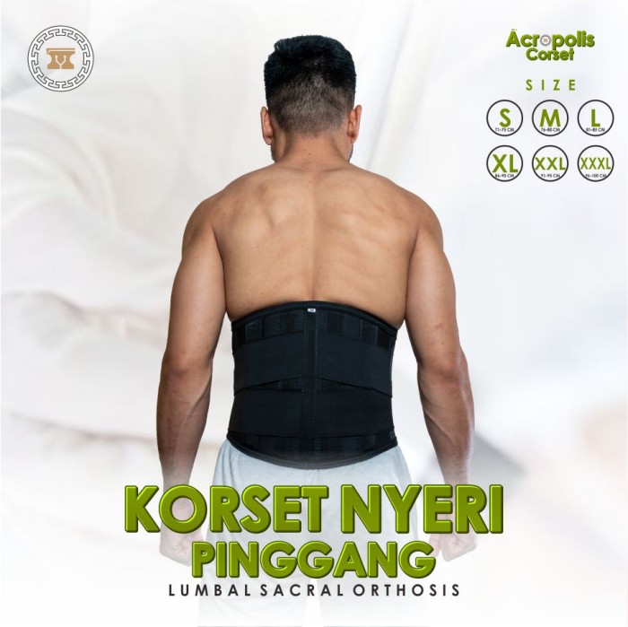 Korset Sakit Pinggang Hitam / Korset Kesehatan / Korset Nyeri Pinggang - XS