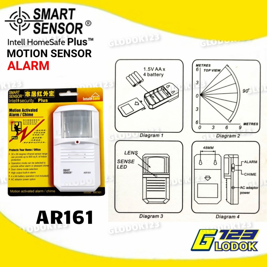 Sensor Gerak Suara Alarm Anti Maling Infrared Pintu Jendela