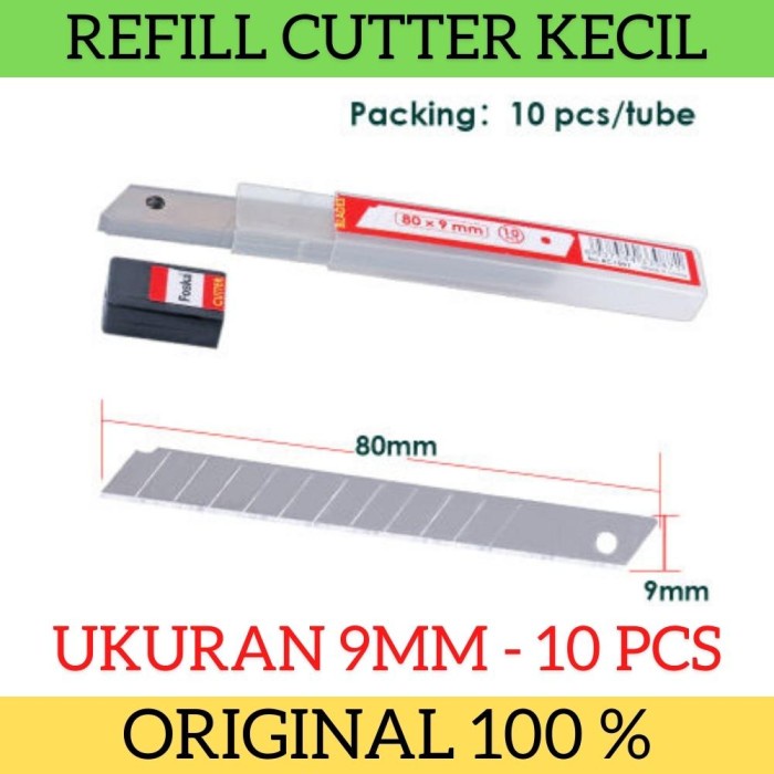 Refill Cutter Blade Ukuran Kecil 9mm Isi 10 Pcs Per Pack